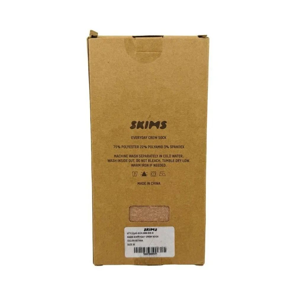SKIMS Everyday Crew Sock - Size Medium - Sienna